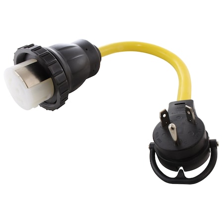 Ac Works Plug Adapter, STW, SS2-50R, TT-30P, 1.5 ft., Yellow TTM50-018